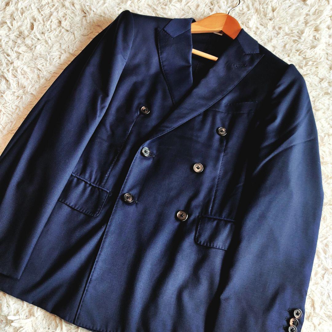 【専用】ロロピアーナ テーラードジャケット ダブルブレスト ネイビー ウール
