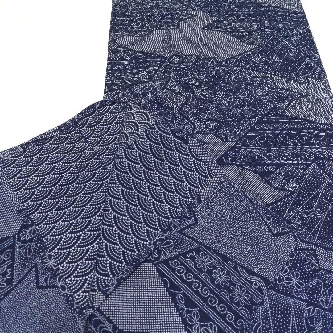 竺仙　籠染め　浴衣　ゆかた　リバーシブル　両目