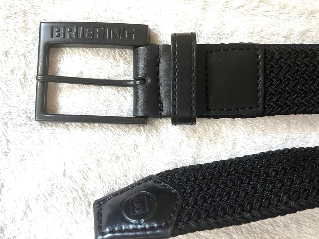 BRIEFING ブラック 編み込みベルト