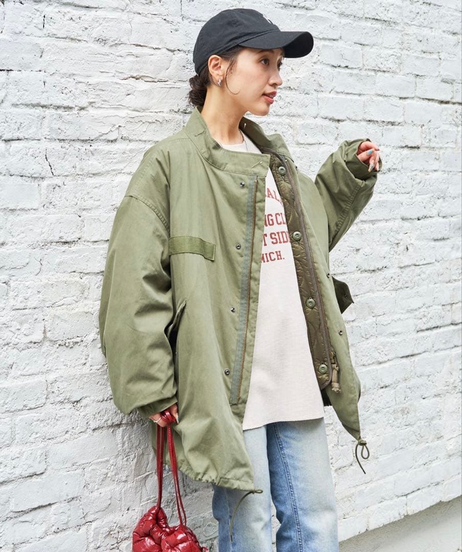 フリークスストア　ショートモッズコート　カーキ