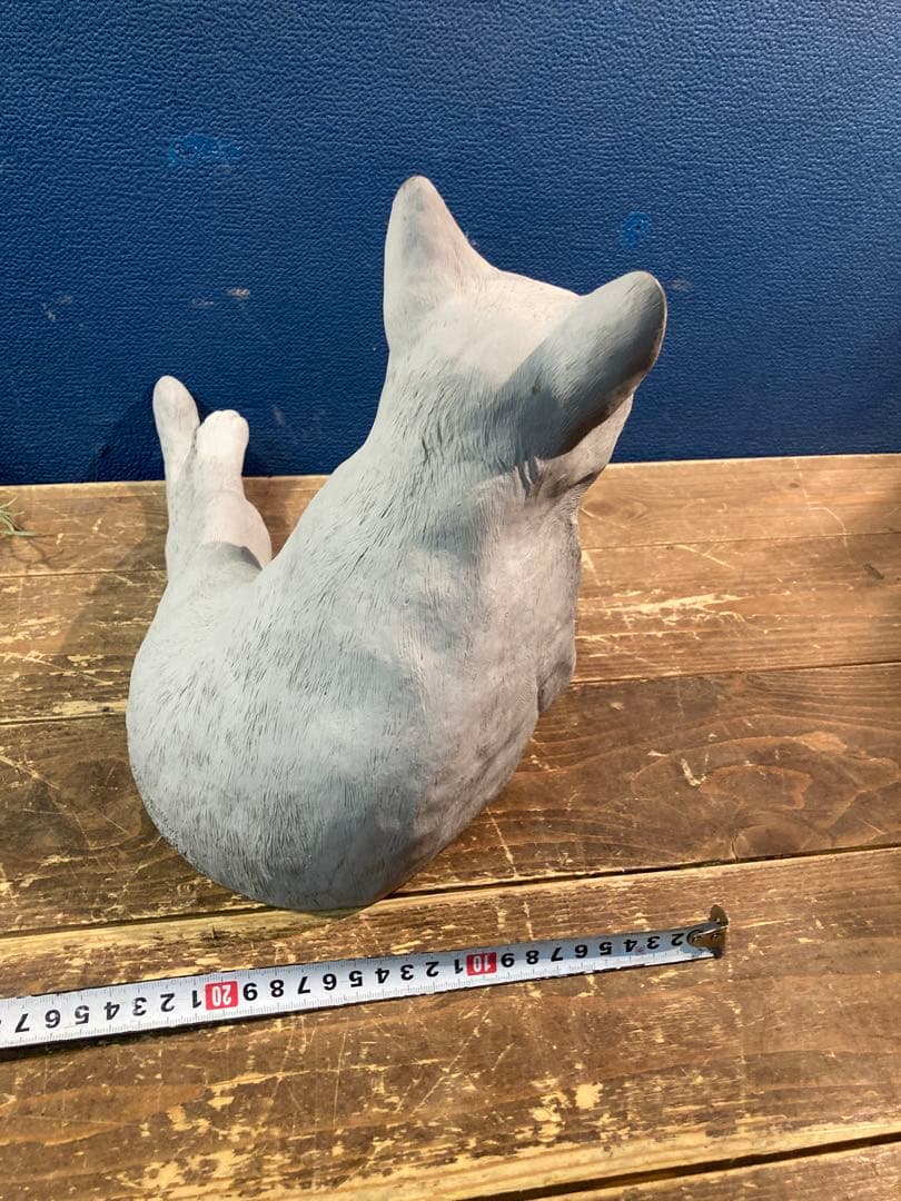 猫　白猫　アンティーク調　ガーデン雑貨　ガーデニング雑貨アンティーク　オブジェ