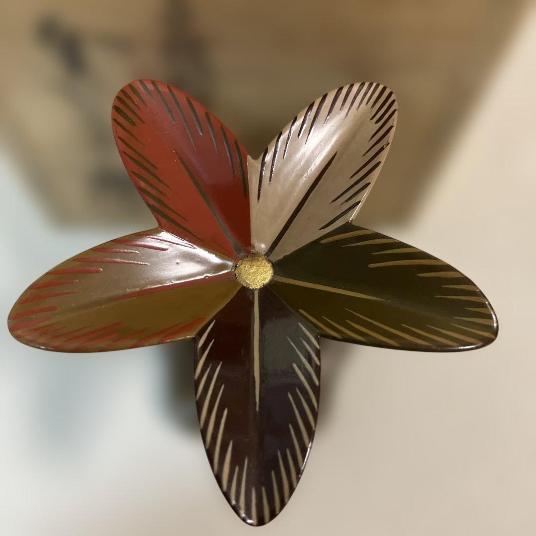 茶道具 色絵羽根蓋置 金谷五良三郎造 共箱