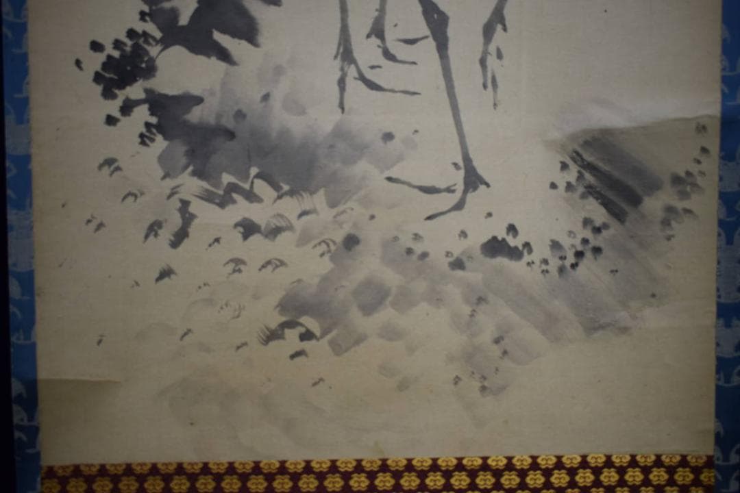 模写/佐伯岸駒/鶴図/双幅/布袋屋掛軸HG-236