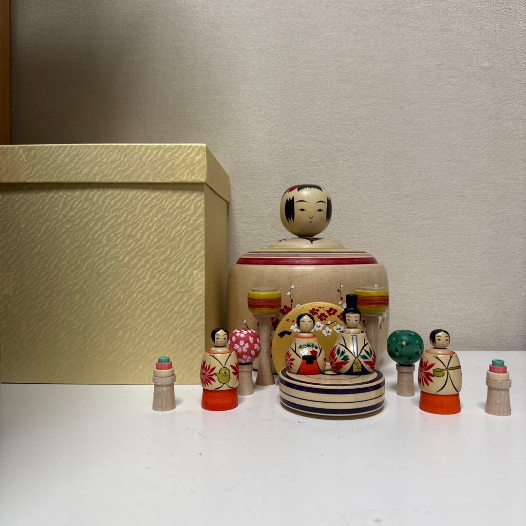 鳴子系工人柿澤是伸　こけし【蓋付きえじこ】