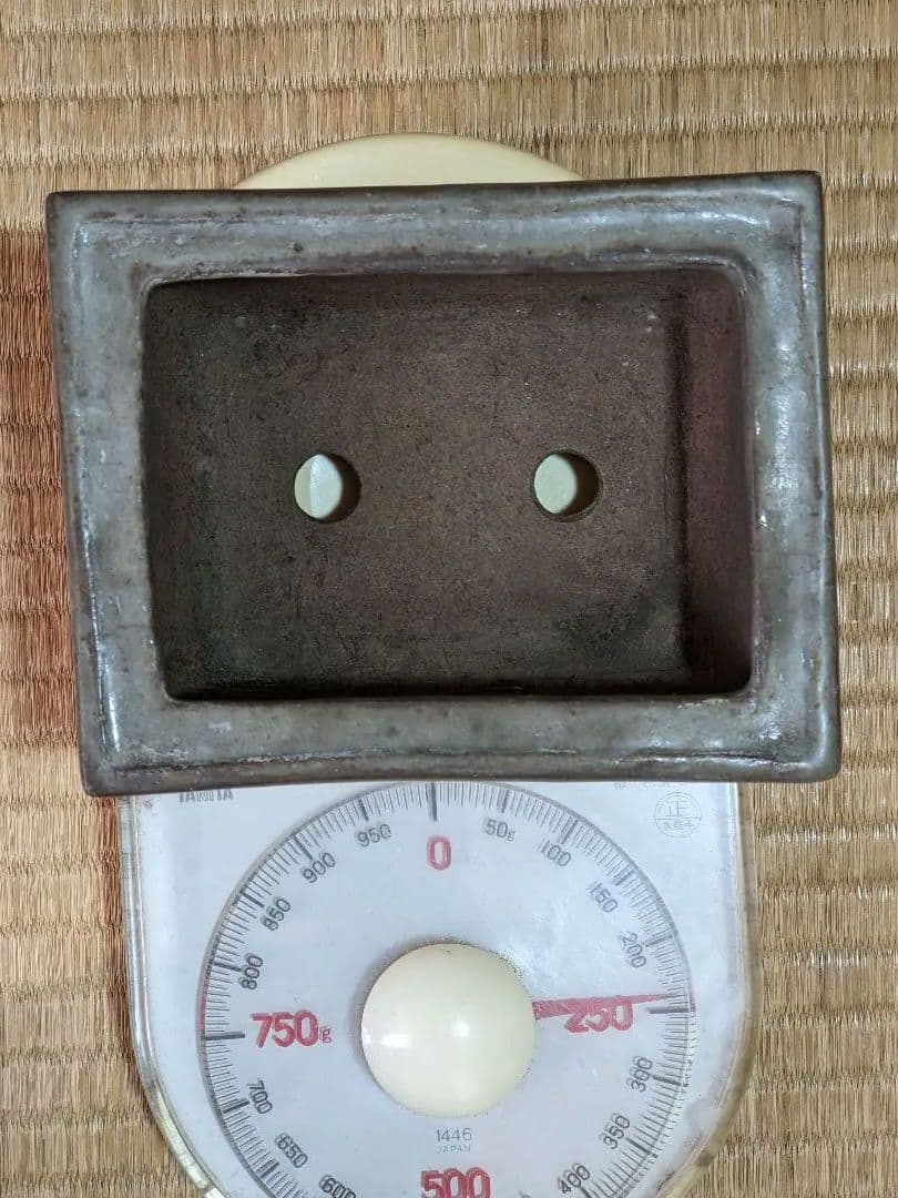 ♦小品盆栽鉢 辰の釘彫り印 長方形四足ミニ盆栽鉢？中国 国内 古美術骨董品