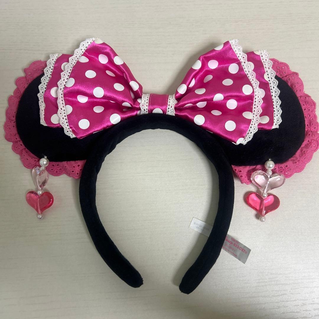 ディズニー　カチューシャ　ミニー　ピンク　イヤリング
