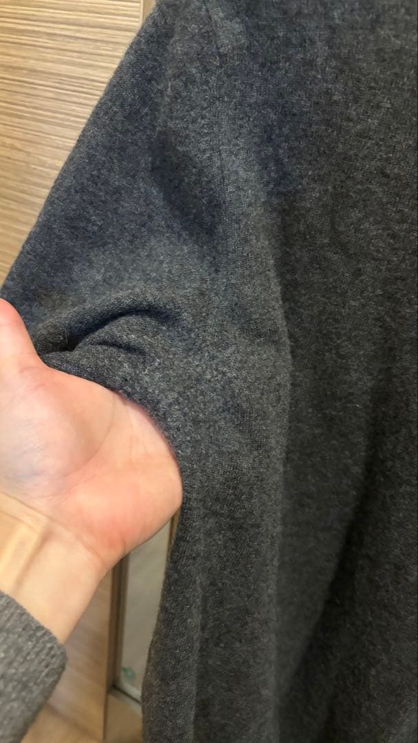 マルジェラ　グレー　クルーネック 長袖ニットセーター