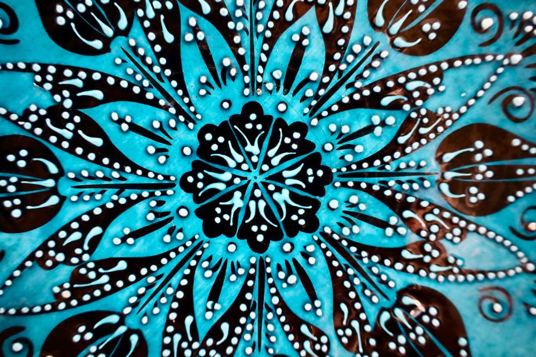 トルコ雑貨・大皿・飾皿【トルコブルー　ターコイズブルー】