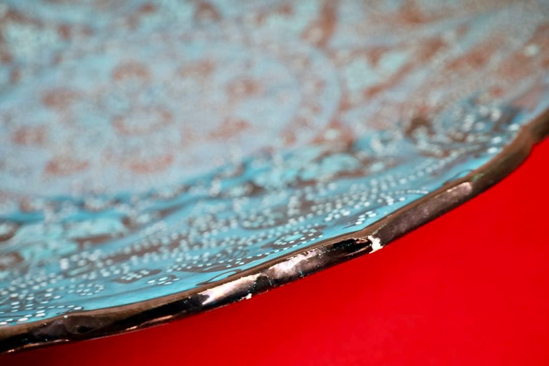 トルコ雑貨・大皿・飾皿【トルコブルー　ターコイズブルー】