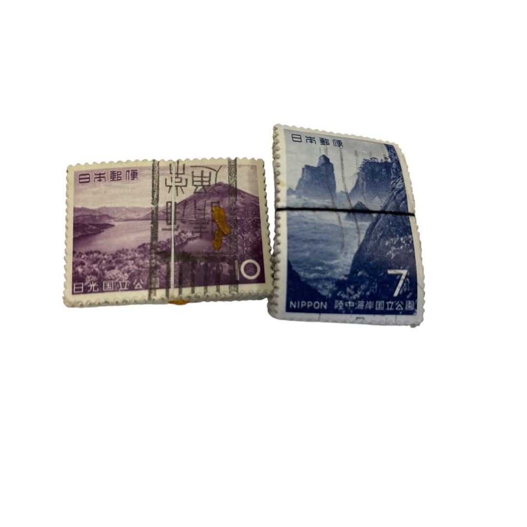 使用済み切手　国立公園記念切手　8種各約100枚づつ　dd063