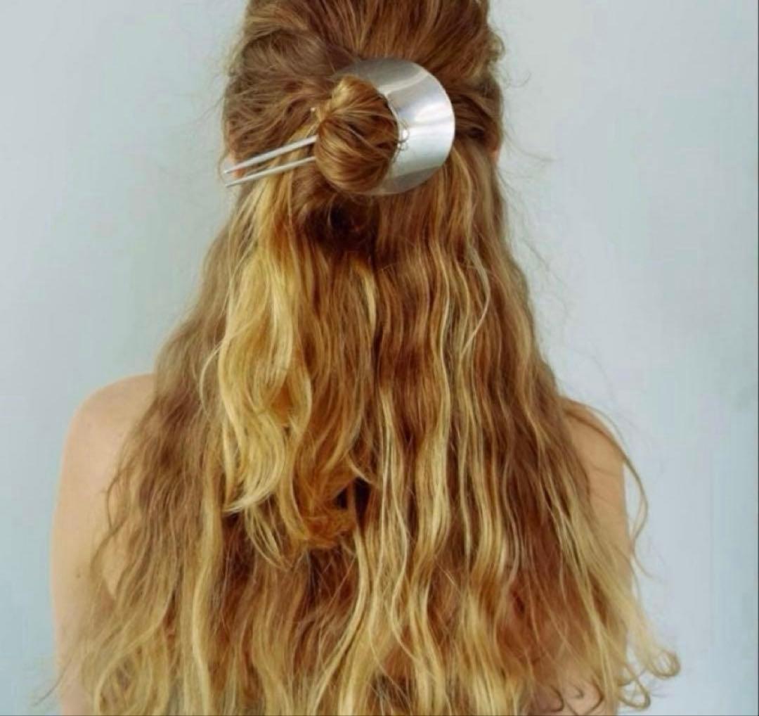 Moon Plate Hair Fork（silver）