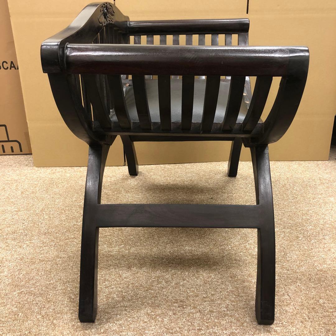 アジアンスタイル カルティニチェア ベンチ 彫刻 椅子 木製 スツール バリ家具