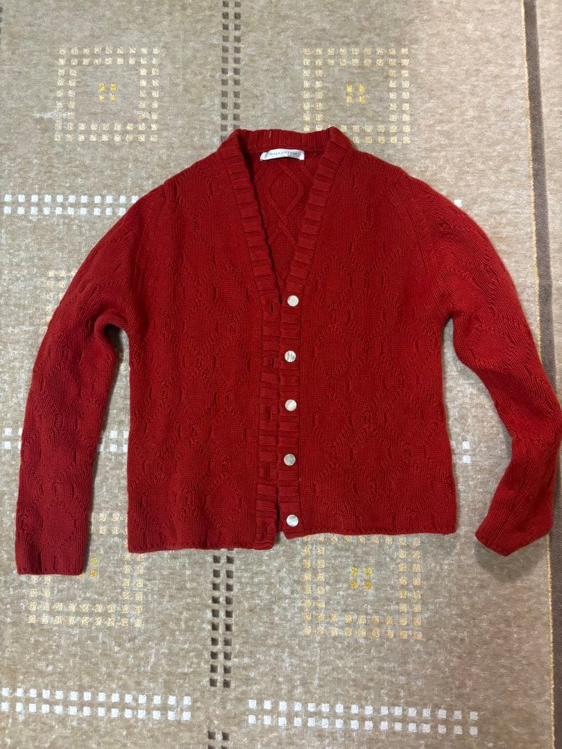 BALLANTYNE カシミヤ100% レッドカーディガン