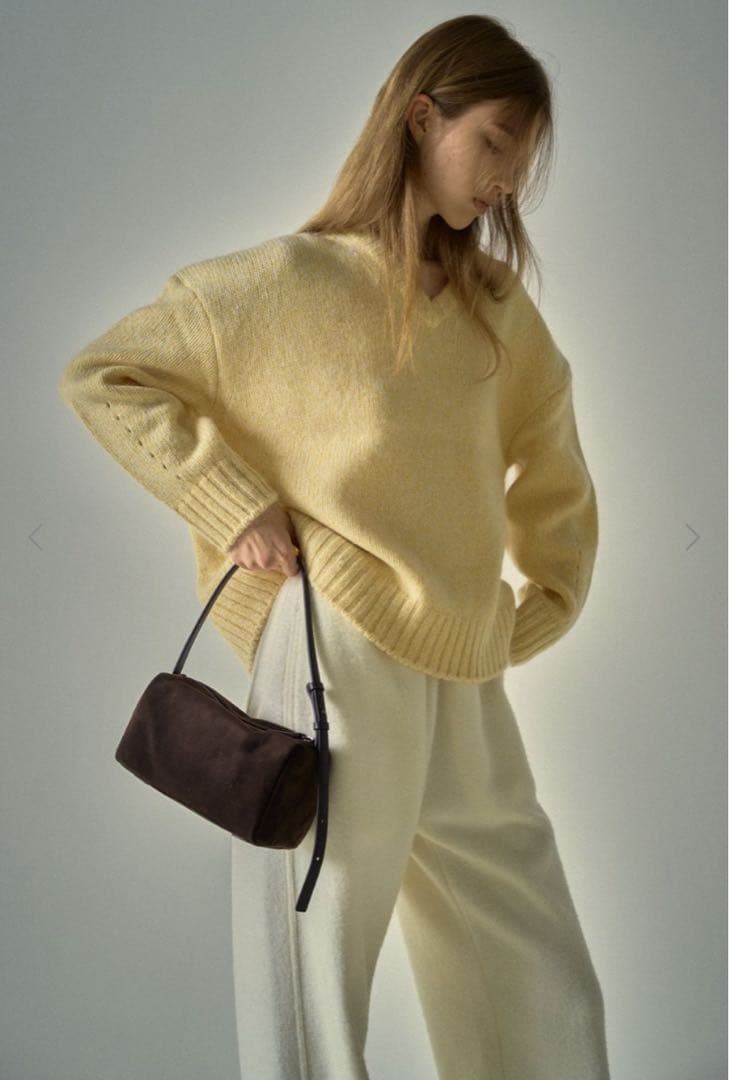 韓国発⭐︎FACADE PATTERN ボックスバッグ本革　スエード　ブラウン