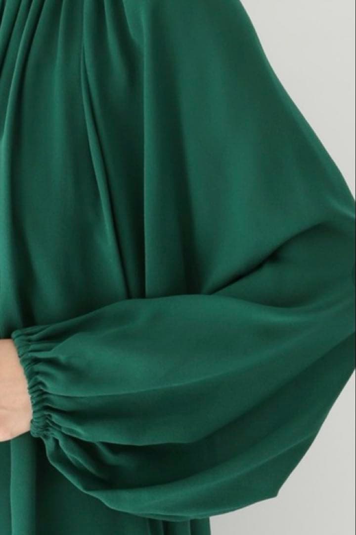 美品★ドゥーズィーエムクラス GGシルクブラウス★グリーン