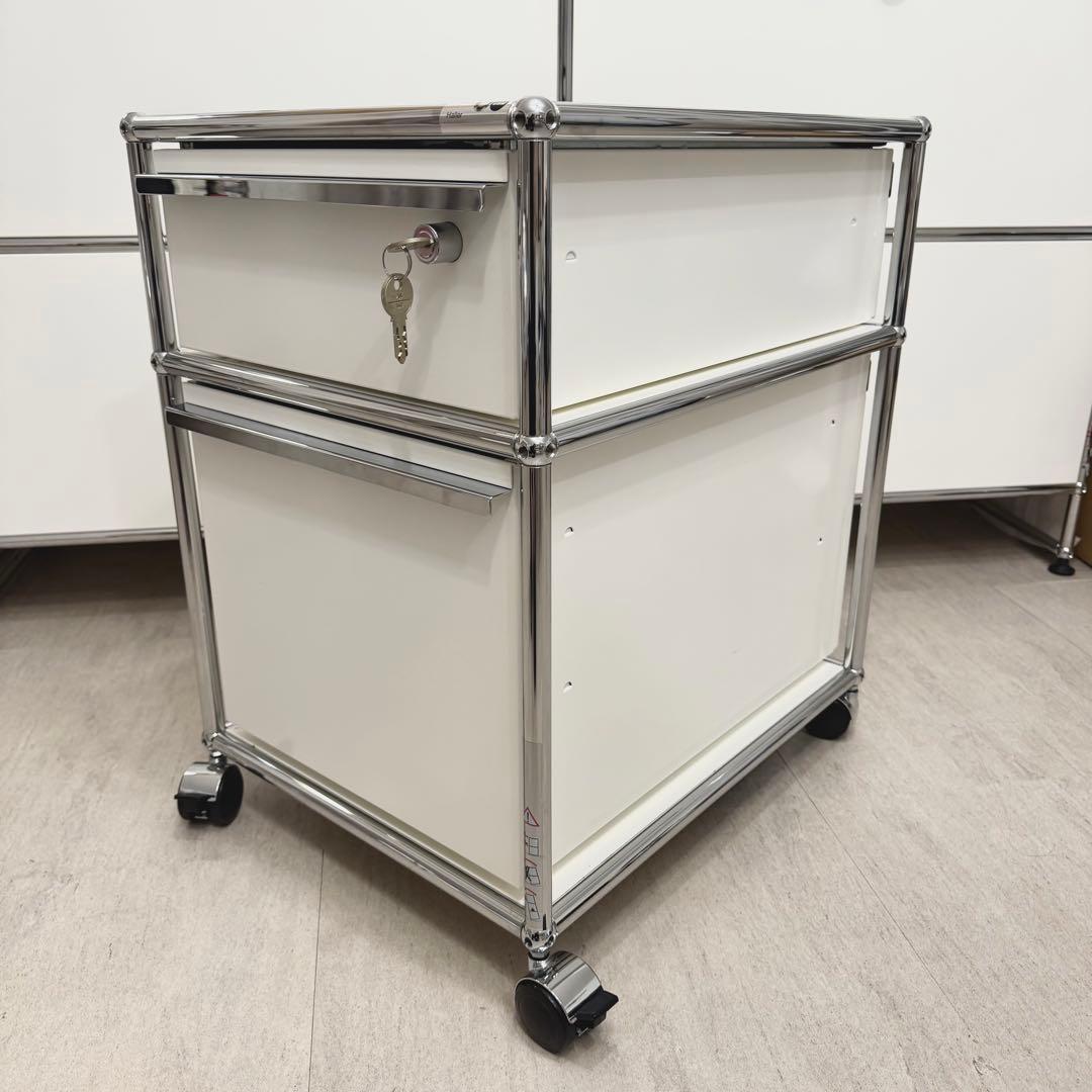 USM ハラー システム 2段 ロールボーイ ピュアホワイト デスク ワゴン