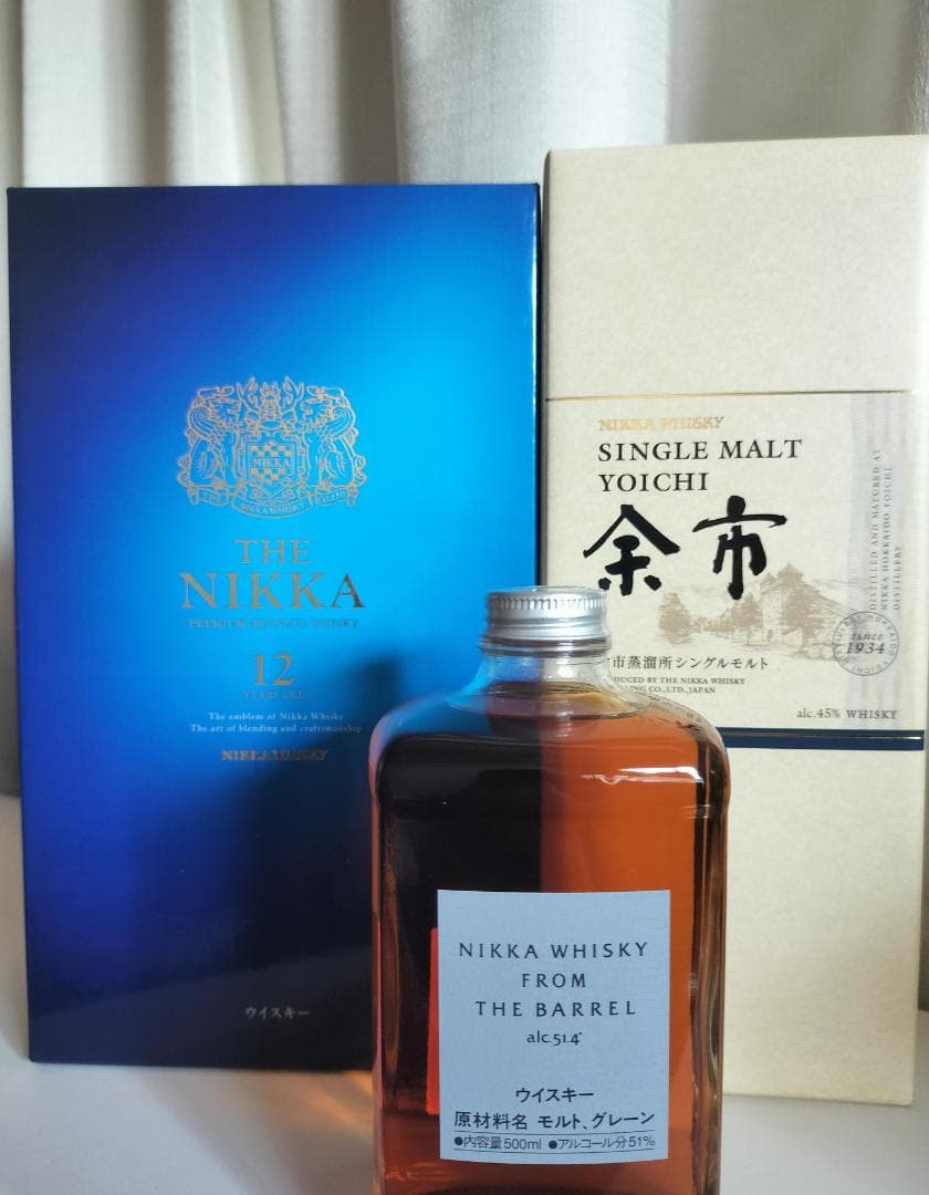 ＊お得＊　ニッカウイスキー3本　12年、余市、フロムザバレル