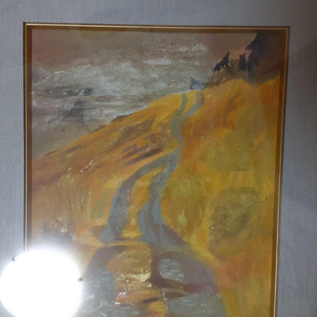 古い加藤美代三日本画/日展委嘱京展関西賞無鑑査朴土グループ/昭和白寿道風景