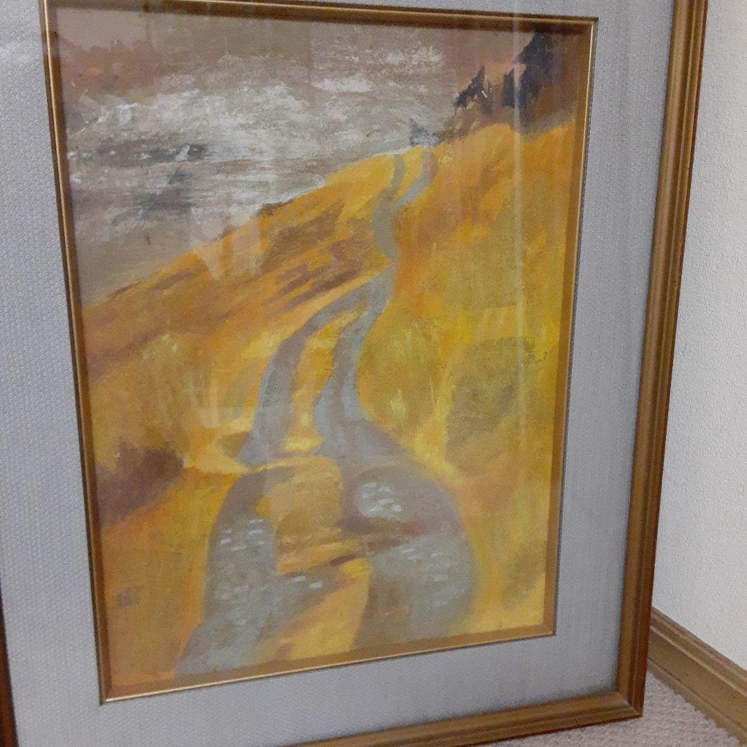 古い加藤美代三日本画/日展委嘱京展関西賞無鑑査朴土グループ/昭和白寿道風景