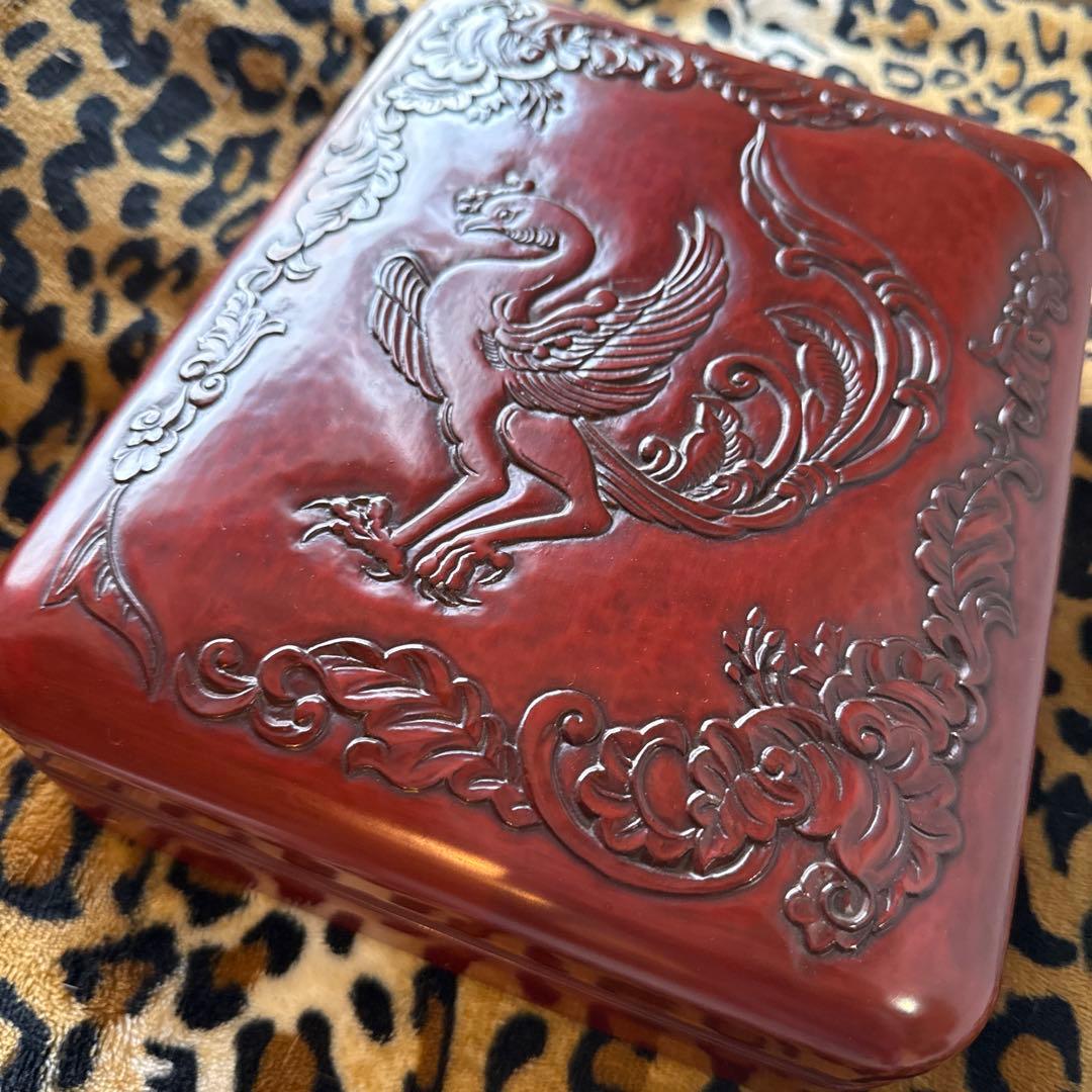 鎌倉彫★美品大作★鳳凰漆文箱