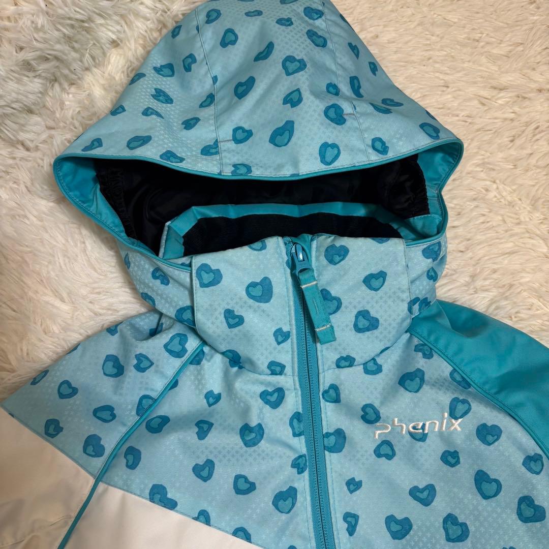 極美品✨フェニックス　セットアップ　スキーウェア　フード脱着可　ハート柄　130