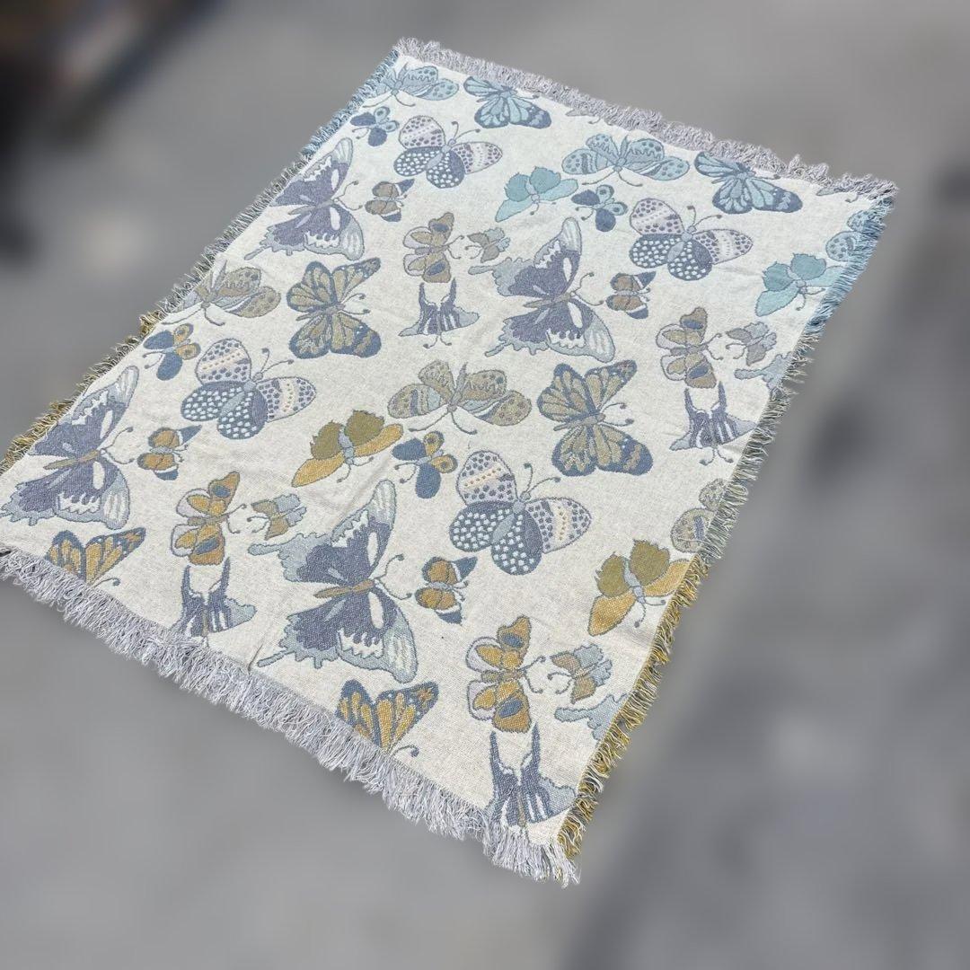 蝶々　マルチカバー　ソファーカバー　ヴィンテージラグ　150x115