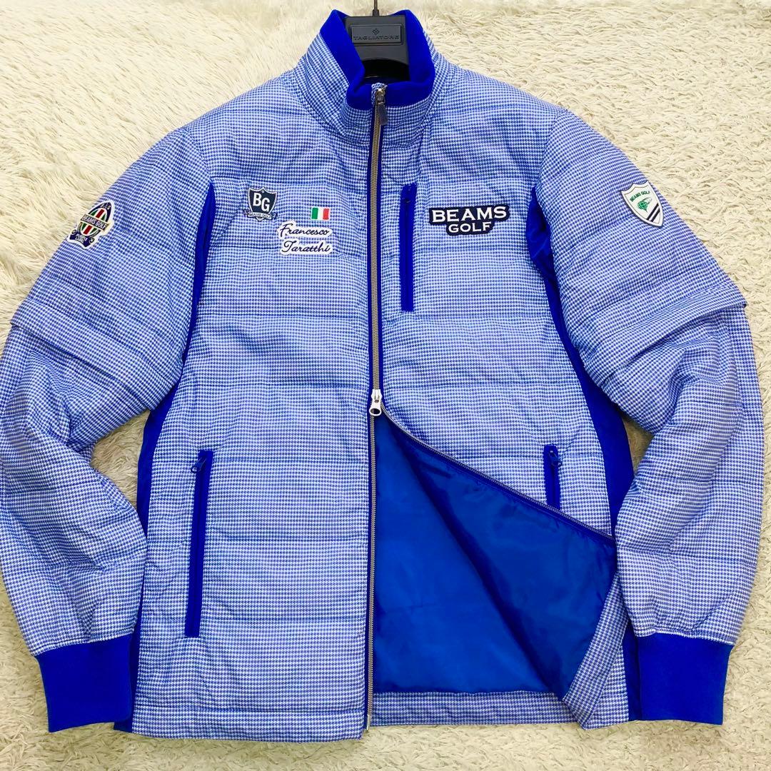 美品 BEAMS GOLF 2way ダウンジャケット ゴルフ M ワッペン