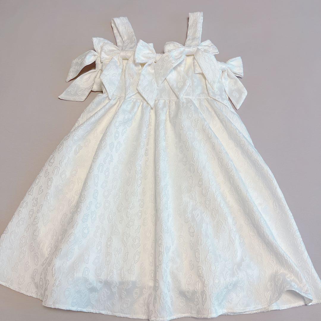 lillilly.pain.リボンワンピース.白