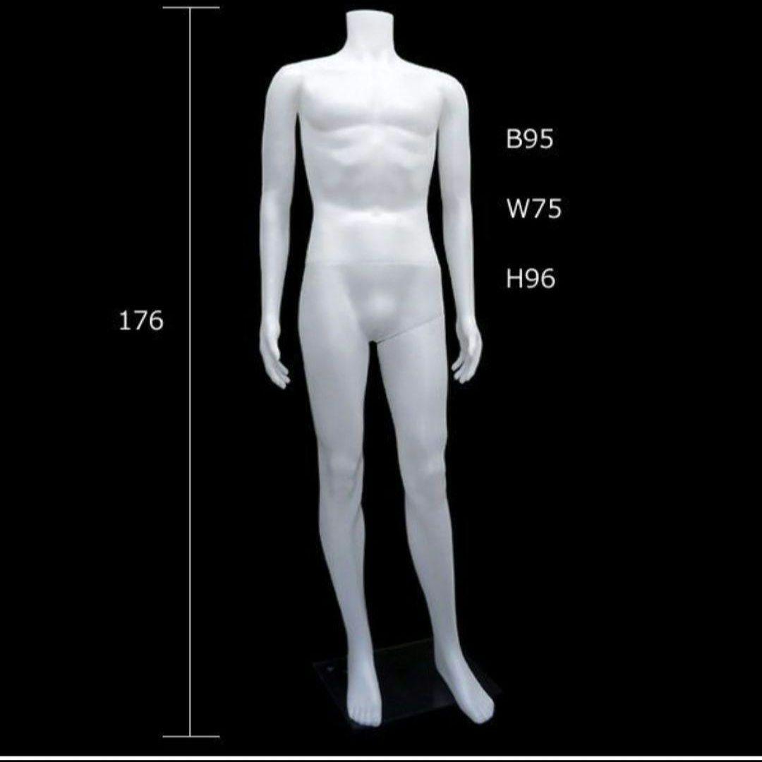 メンズ ヘッドレスマネキン 白1 男性 軽量 マッチョボディー 水洗い可