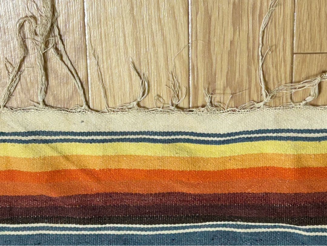 30s 40s ビンテージ メキシカンラグ サラぺ 大判 アンティーク