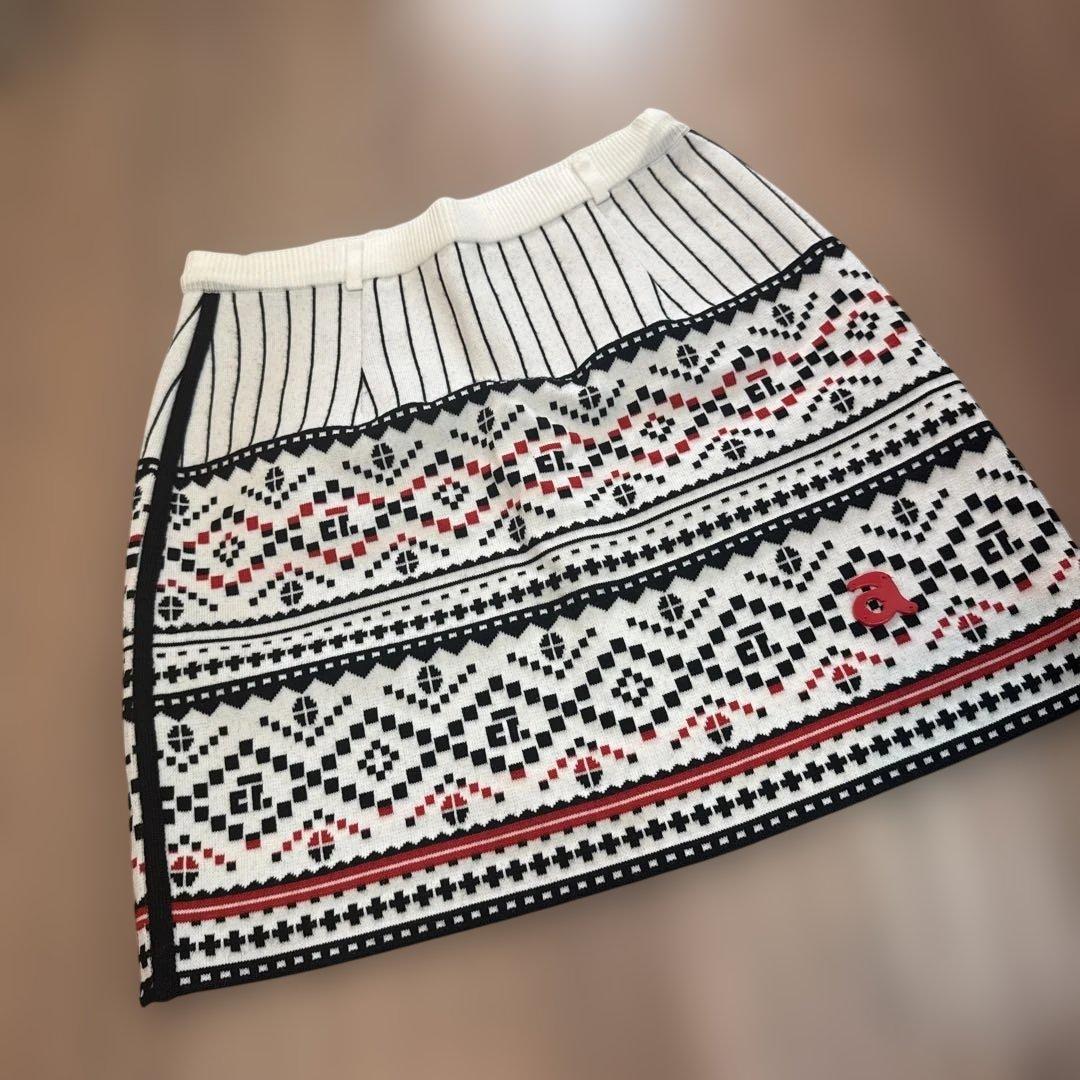 archivio ゴルフ用スカート ホワイト/ブラック/レッド