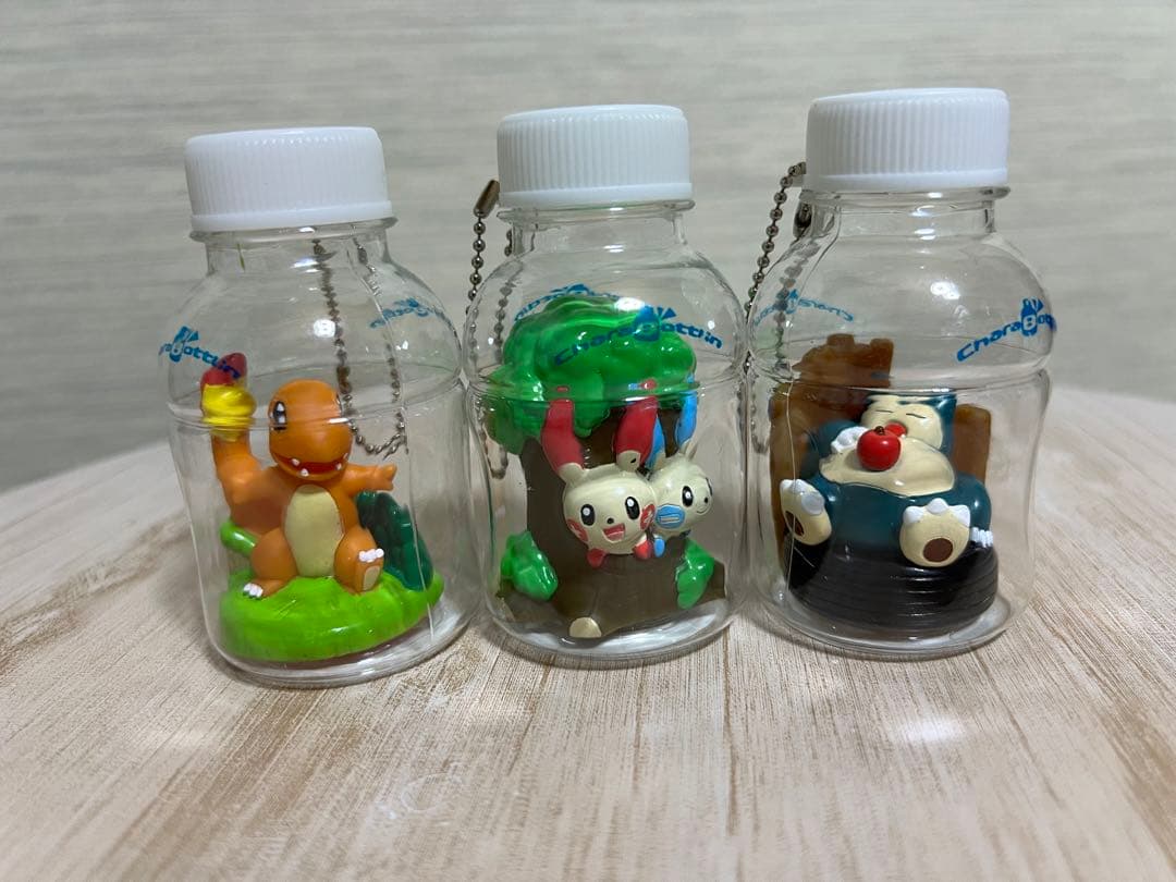 ポケモン キャラボトリン ヒトカゲ プラスル マイナン カビゴン 3点セット