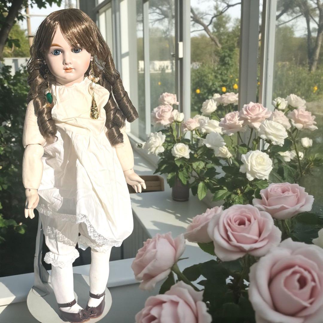 焼きみかん ビスクドール アーテー グリーン ピンク ロングドレス ボネ