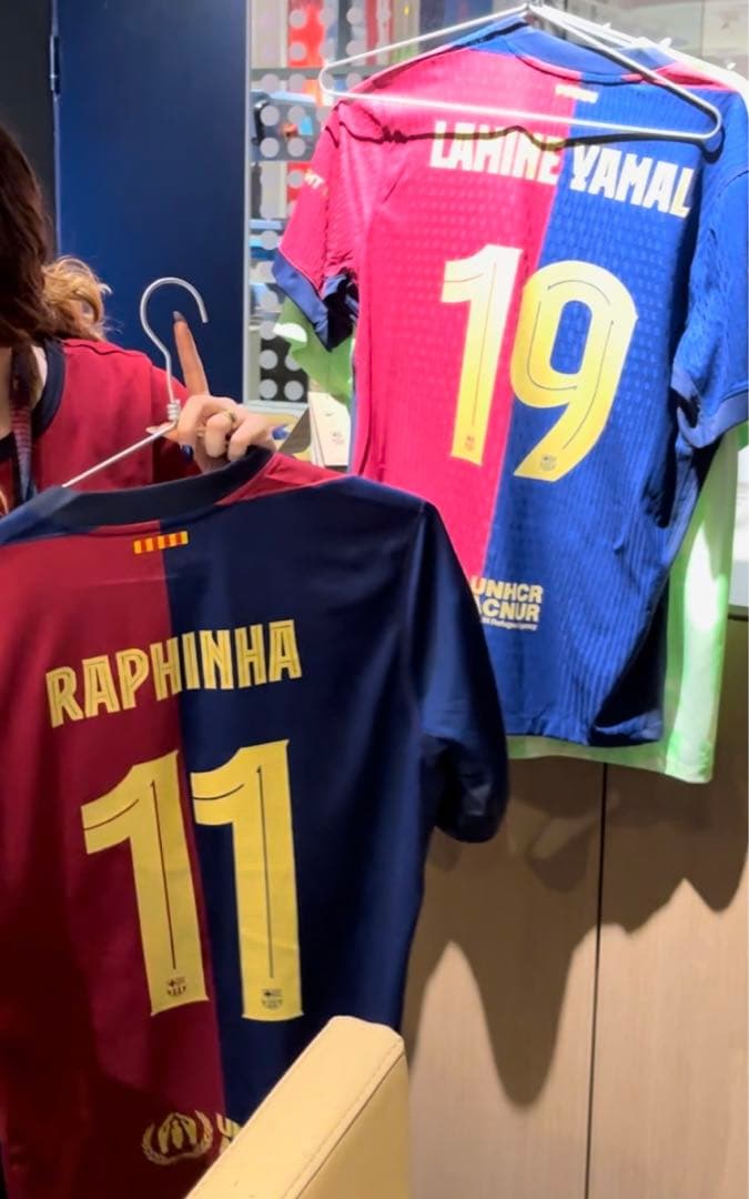 FCバルセロナ ユニフォーム　正規品　CL仕様　ラフィーニャ　現地購入