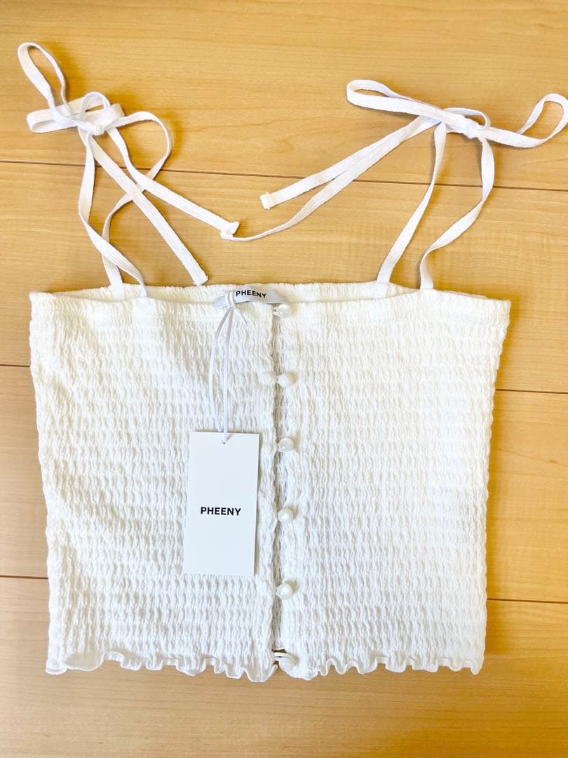 【新品】 PHEENYフィーニ Cotton shirring camisole