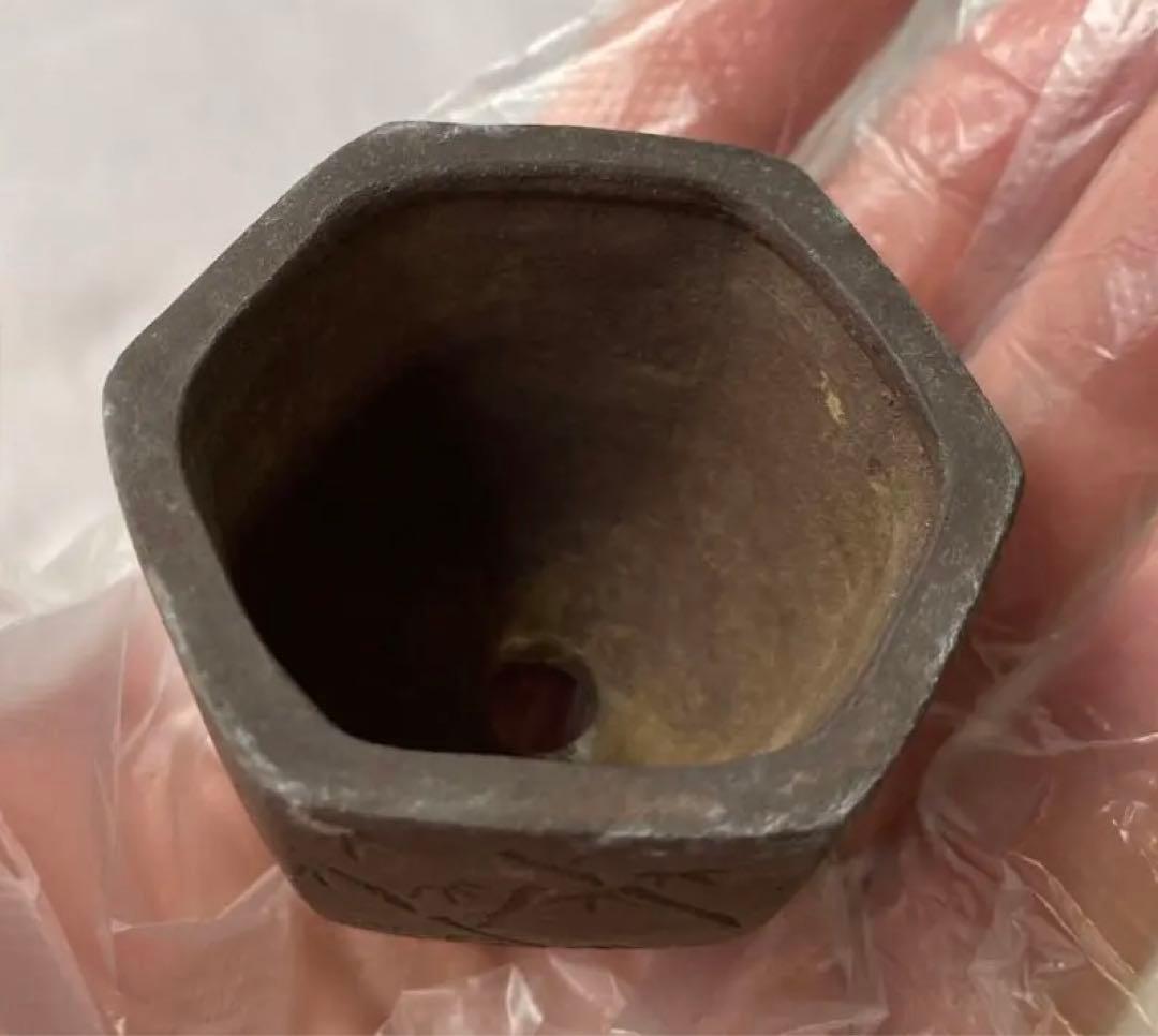 陶雀　雀　小品　盆栽鉢　アンティーク　(A) (A11)