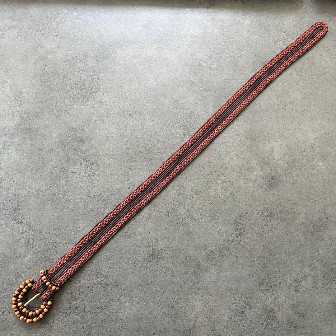 超希少✨イヴ・サンローラン　リヴ・ゴーシュ　ヴィンテージ　織ベルト　ブラウン