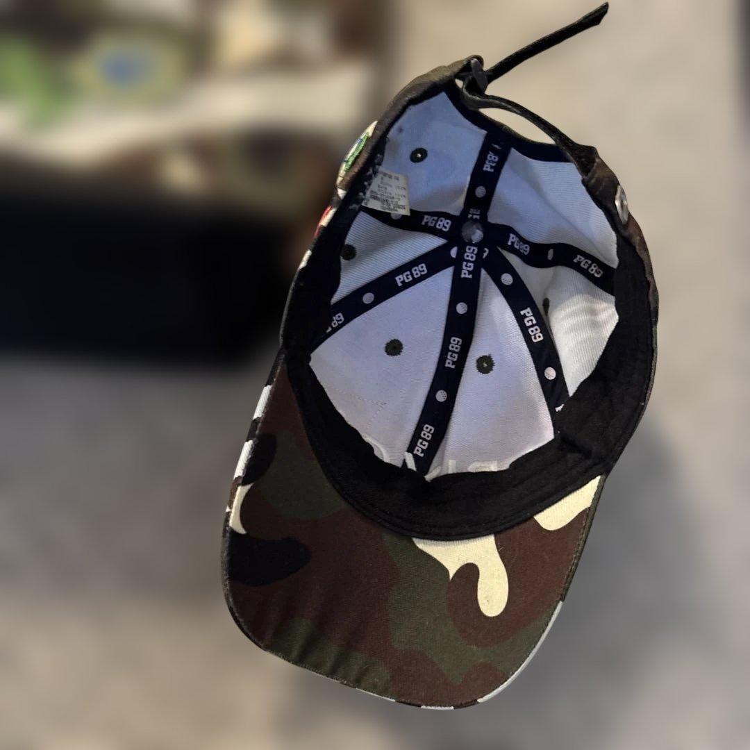 美品　パーリーゲイツ　トートバッグとキャップセット カモフラにワッペン