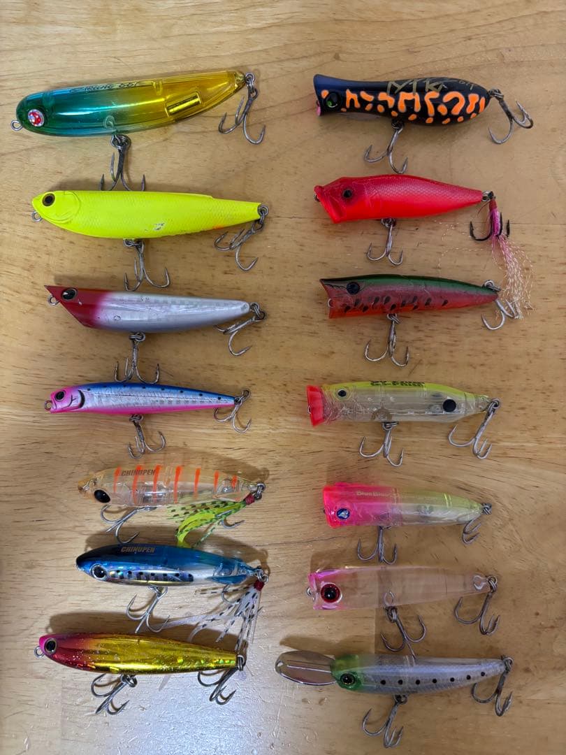 ルアー　14個セット　リバーシブルケース付き　チニング トップ