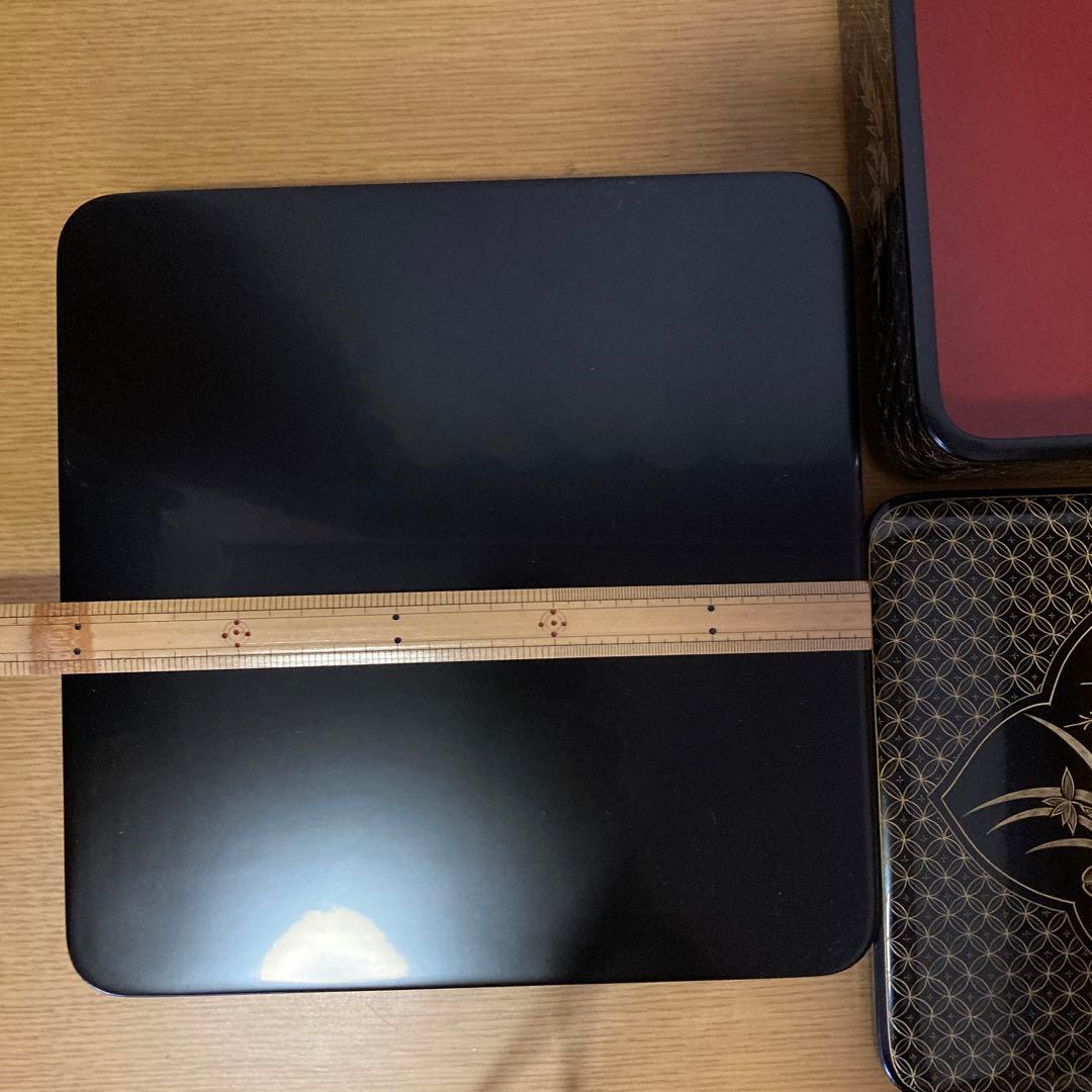 輪島塗　三段重　高級漆器　飾り重　台付