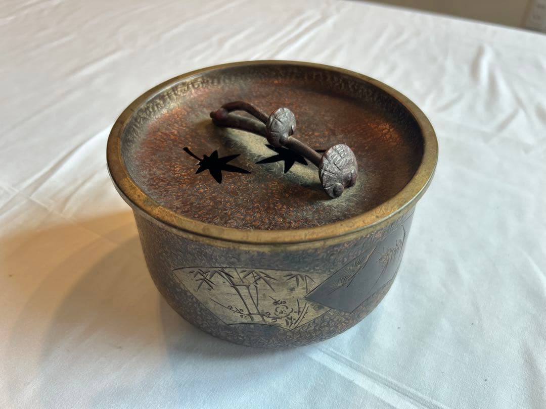 燕三条製　茶道具　工芸品　彫刻入りアンティーク