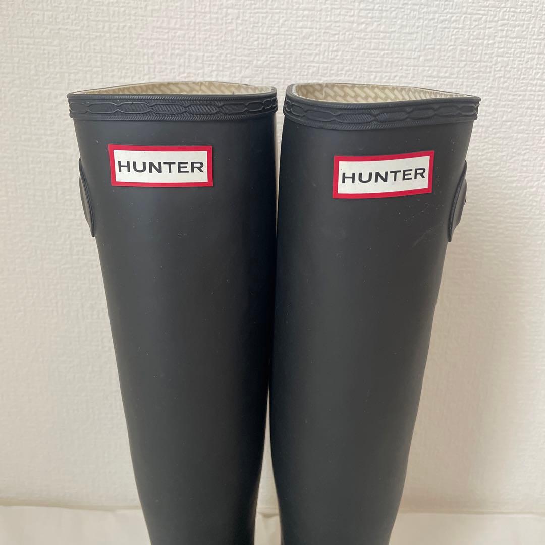 【美品】HUNTER ハンター　長靴　ブラック UK 6 エコメルカリ便