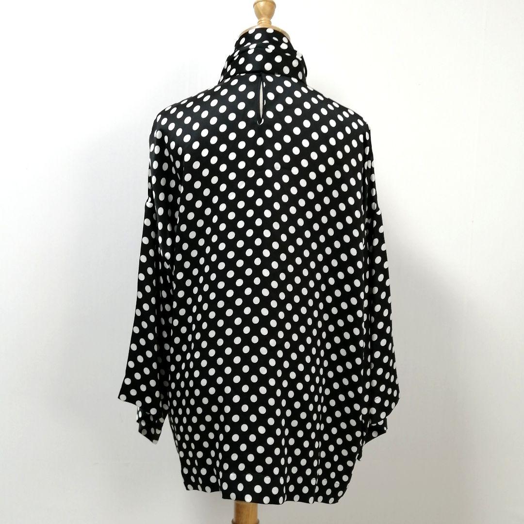 極美品✨ サンローラン　近年モデル　ドット ブラウス　ボウタイ　リボン　ゆったり