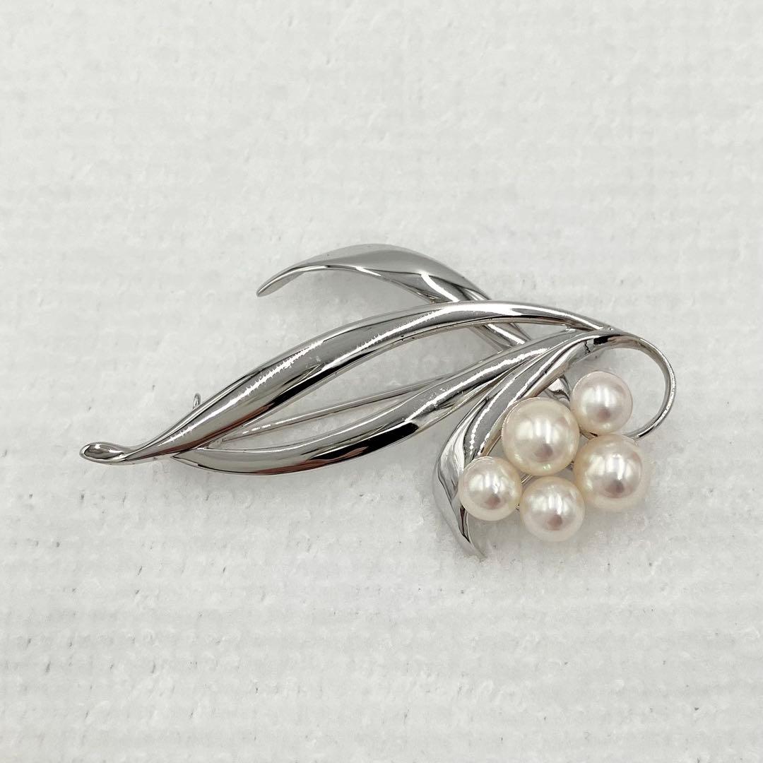 MIKIMOTO　ミキモト　パール　シルバー　ブローチ　SV　箱有
