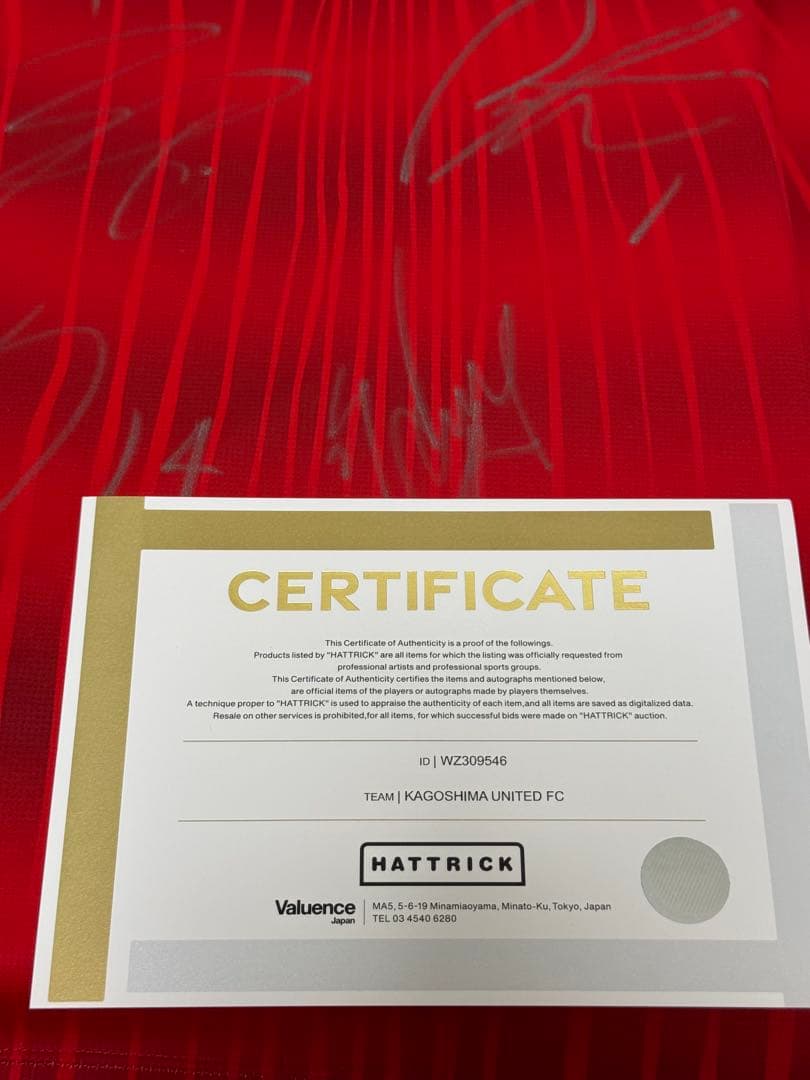 【鑑定書有り】鹿児島ユナイテッドFC 直筆サイン サッカー ユニフォーム