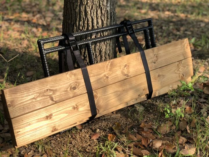 【鉄脚＆板セット】2wayスタイルアイアンラック！持ち運びに便利なバンド付き