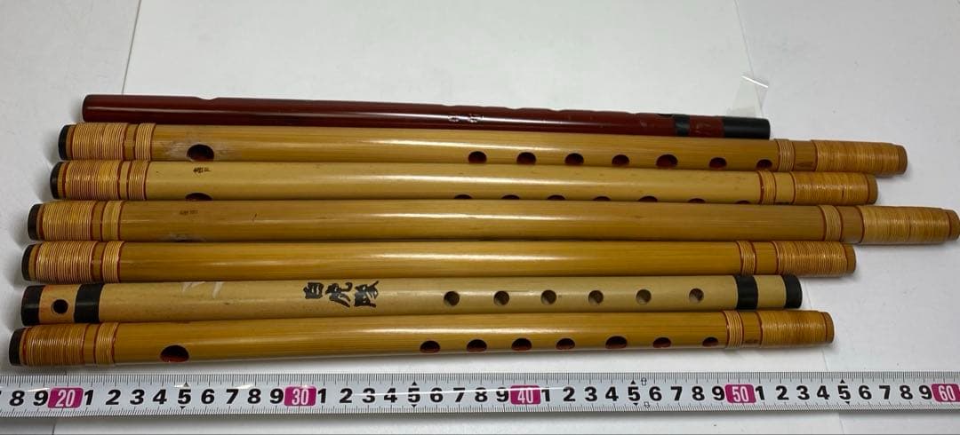 喜月銘等　竹製　横笛7点　約36.1〜46㎝　東さ8-0110①