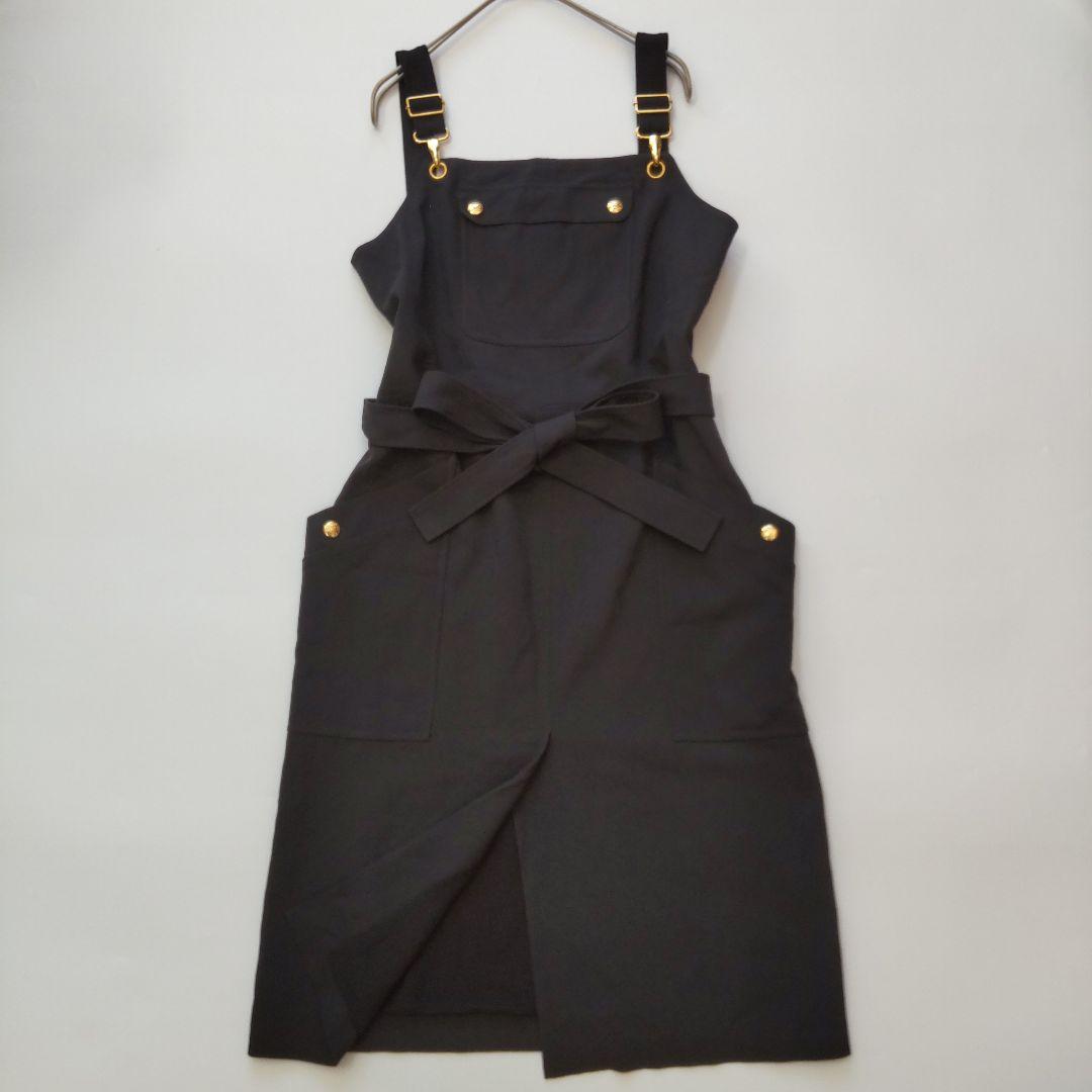 未使用級 23SS セリーヌ トリオンフ エプロン ワンピース ブラック 36