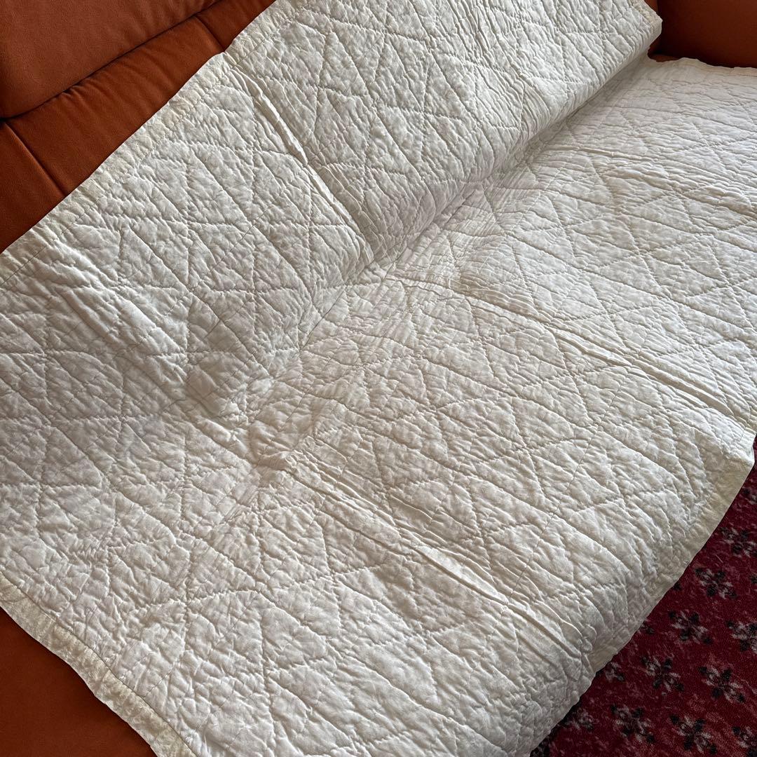 アンティークキルト パステルフラワーが可愛いナインパッチ クリブキルト