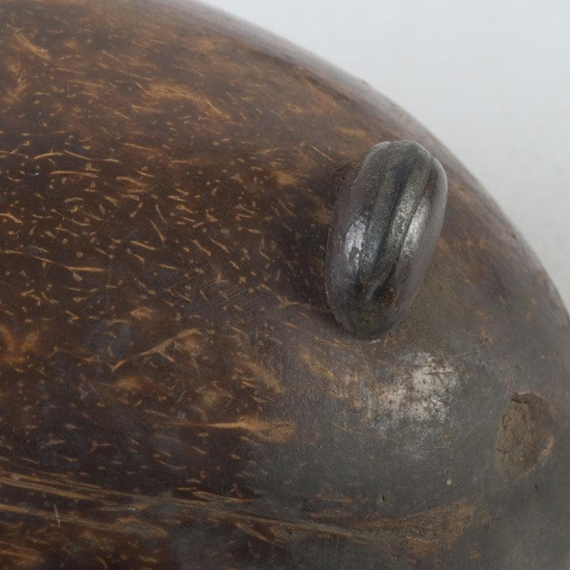 茶道具　椰子の実　内金溜　菓子器　時代箱　M　9853